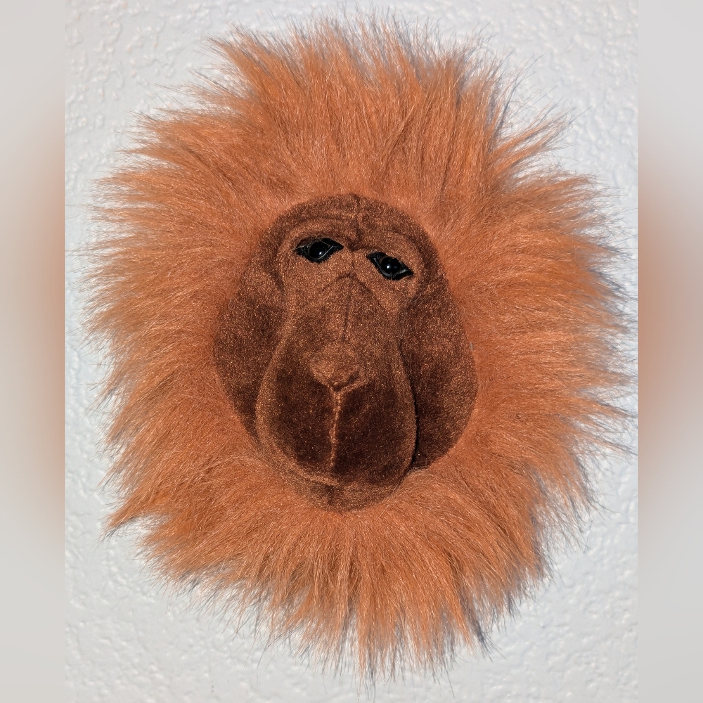 Beverly Hills Teddy Bear Co Plush Animal Head Wall Decoration Orangutan